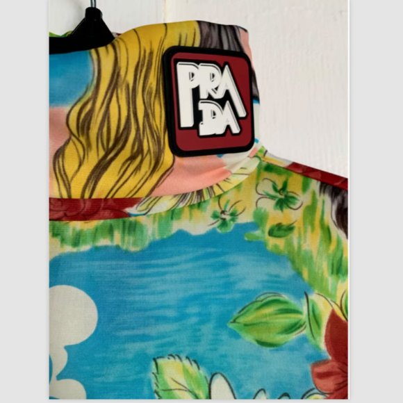 PRADA MENS FLASH BACK PRINT TURTLENECK TOP SHIRT Blouse SMALL - Picture 6 of 14